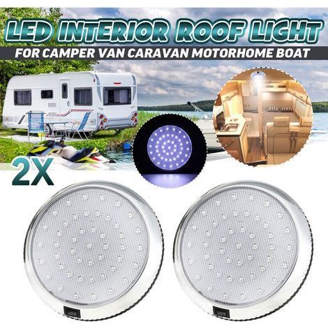 Éclairage intérieur de camping-car 12 V LED - Interrupteur marche/arrêt pour camping-car, caravane, camping-car, bateau, blanc froid, surface chromée (1/5)