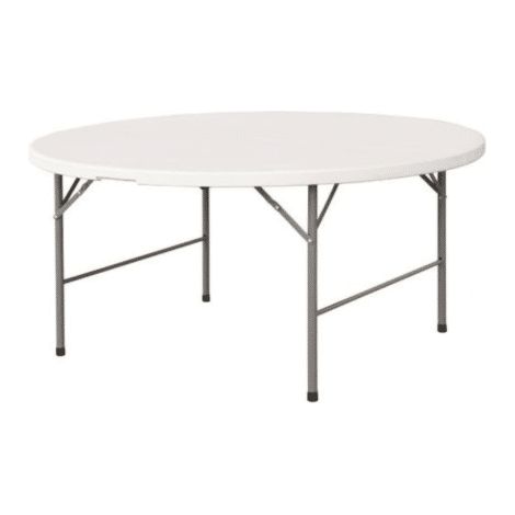 TAVOLO TONDO DA INTERNO ESTERNO CATERING POLIPROPILENE CM Ø150x74h BIANCO 499v