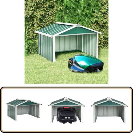 Abri tondeuse robot de jardin 92x97x63 cm Acier galvanisé Vert - Abri Tondeuse Robot - Abri Jardin - Abri Pour Robot Tondeuse - Protection Robot Tondeuse - Rangement Robot Tondeuse