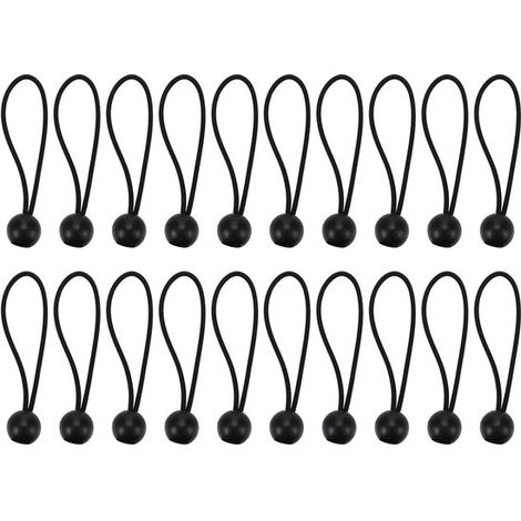 Élastique à crochet - 20 pièces - Corde élastique - Tendeur de tente - Tendeur élastique - Tendeur élastique avec ballon - Convient pour les tentes, voiles, affiches, tendeurs, anneaux d'expansion, su (1/5)