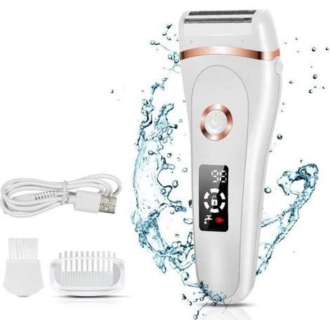 (Bianco) Rasoio elettrico da donna - La Prado - Ricaricabile - Rifinitore elettrico per zona bikini - Bianco (1/4)