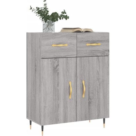 Buffet Bas de Cuisine en Bois d'Ingénierie, Meuble de Rangement 69.5x34x90 cm, Style Sonoma Gris, Idéal pour Salon et Entrée (1/5)