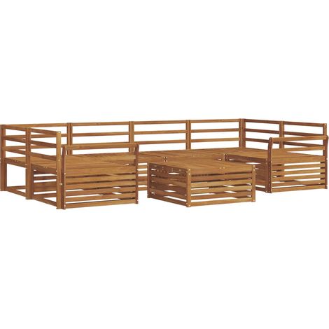 Outdoor Sofa Set 7 pcs Natural Solid Acacia Wood vidaXL (1/5)