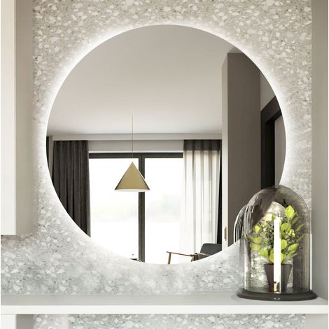 Miroir sans bords lumineux, éclairage LED + interrupteur à capteur + tapis chauffant. Miroir sans bords lumineux 70 cm, couleur de lumière neutre + interrupteur à capteur + tapis chauffant. (1/2)