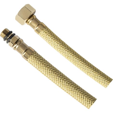 Tuyau flexible en acier inoxydable M10x3/8", 40cm, or mat