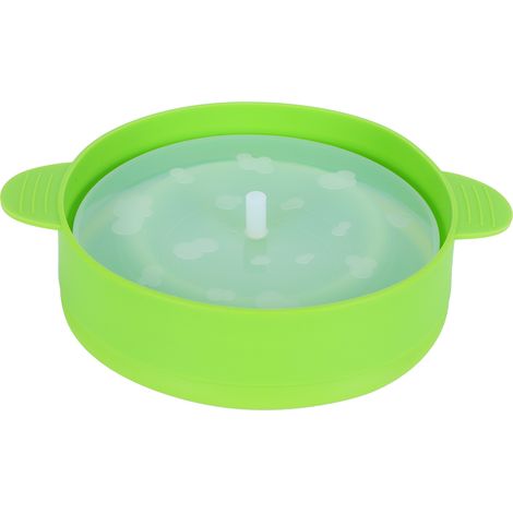 Zusammenklappbarer Popcorn-Eimer aus Silikon, DIY-Popcornschüssel mit Deckel, Küchenaccessoire (grüner Griff) (1/5)