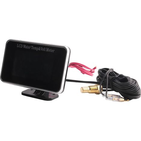Manomètre numérique LCD 2 en 1 pour voiture avec indicateur de tension, de pression et de température d'eau, alarme sonore M10 (1/5)