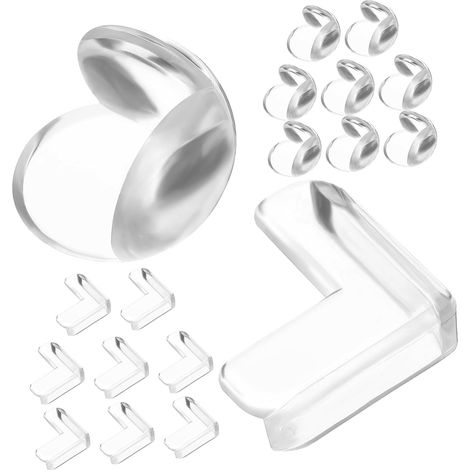 20 protège-coins pour meubles, transparent, rond, pour bureau (1/5)