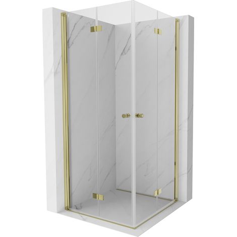 Mexen Mist-F Duo faltbare Duschkabine 120 x 120 cm, transparent, gold - 8A6-120L-120P-50-00 (1/5)
