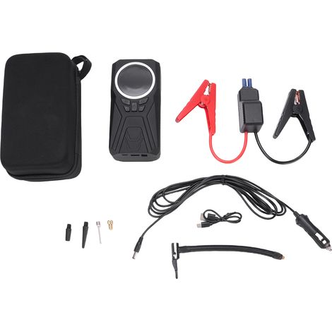 Démarreur batterie voiture gonfleur pneus compresseur – Sans fil batterie rechargeable power bank 5 buses vélo moto basketball affichage (1/5)