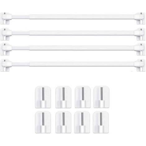 Barres extensibles pour tringle à rideau adhésive – Installation sans perçage – Lot de 4 – Longueur 40-60cm – Plastique de qualité - 4PCS-40-60CM (1/4)