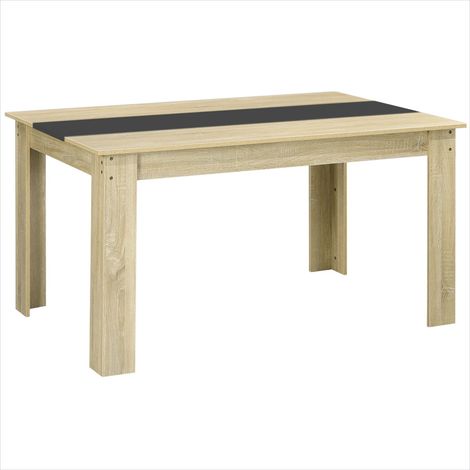 Table de salle à manger en panneaux de particules aspect chêne (1/5)