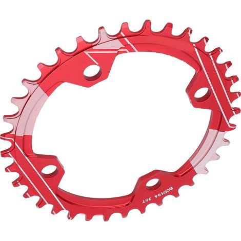 Plateau VTT 36 dents Lebycle 104BCD Rouge, Disque à Engrenage Positif/Négatif Résistant (1/5)