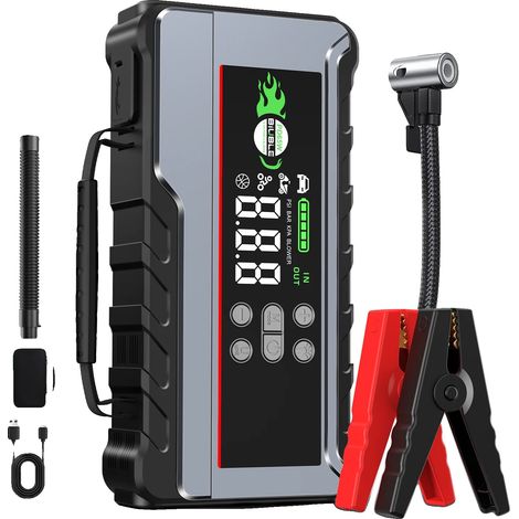 Démarreur de voiture, compresseur d'air portable, batterie externe 12V, 99.16wh avec sac (1/2)