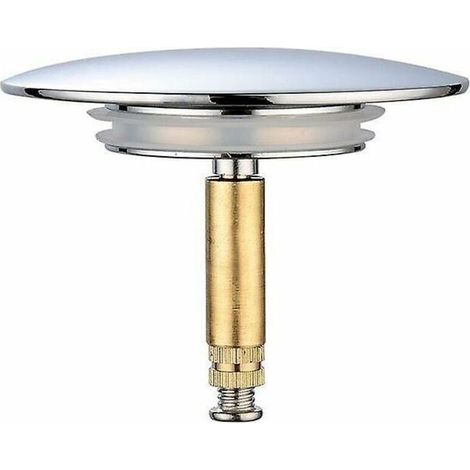 Bouchon de Baignoire,70 mm, avec Double Joint, Réglable en Hauteur, Bouchon de Baignoire Universel, Clapet de Lavabo, en Laiton Trempé avec Finition Chromée, Bonde de Baignoire Antirouille (1/5)
