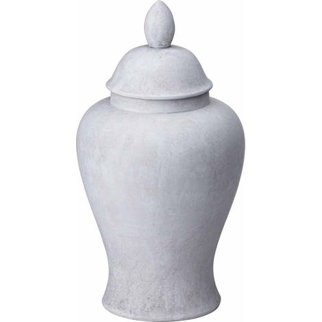 Darcy Large Ginger Jar - Ceramic - L16 x W16 x H32 cm - Stone