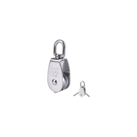 Poulie Simple en Acier Inoxydable 304, 32MM Seul Poulies Bloc Rouleau, Poulie de Levage - Charge Maximale : 250 kg (1/5)