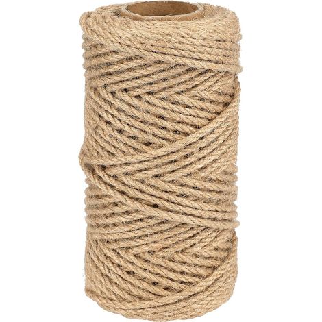 50M Corde de Jute 4MM Corde Chanvre Ficelle Corde Ficelles de Jardinage pour Le Camping,Décoration,Bricolage,Jardinage (1/5)