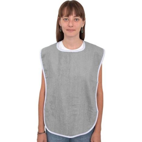 Bavoir Adulte - Lavable Machine - Pour Personnes Âgées et Handicapées - Gris - Lot de 3 (1/5)