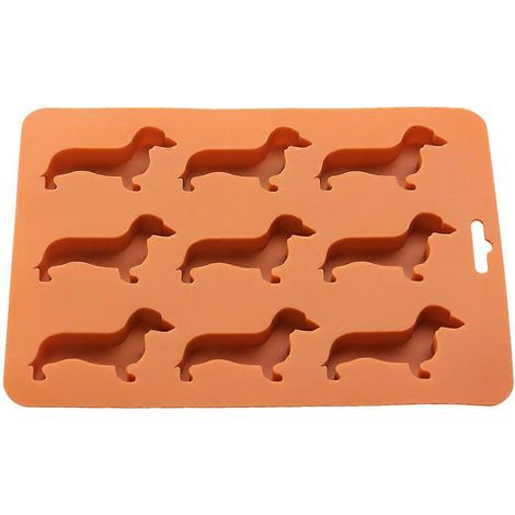 Moules à glaçons et plateau en silicone en forme de teckel
