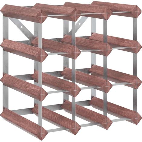 Casier à bouteilles pour 12 bouteilles Marron Bois pin solide (1/5)