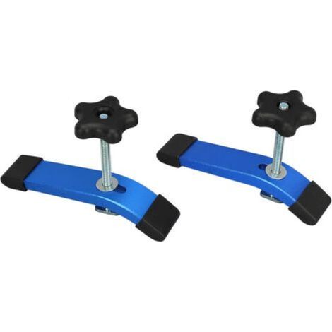 Lot de 2 Rail - Aluminium T-Track Clamp T Track Jeu de pinces de maintien à action rapide en métal-bleu (1/5)