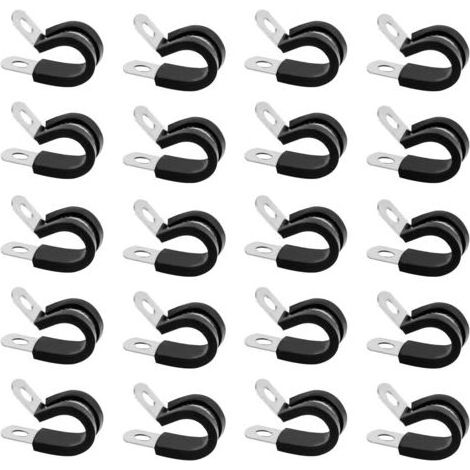 20er-Pack Schlauchklemmen mit Gummieinsatz, 10mm, Edelstahl, Gummischlauchklemmen, Metallschlauchklemmen (10mm) (1/5)