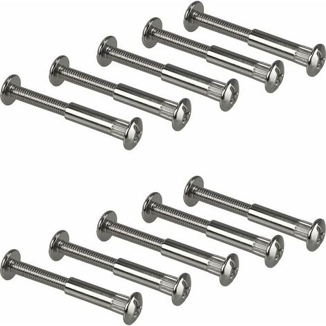 INHHUB Vis de connexion,vis de raccordement vis à six pans creux avec filetage vis d'assemblage Professionnel douille en acier nickelé Meubles Vis pour connecter des meubles,M6 x 25 mm (1/5)