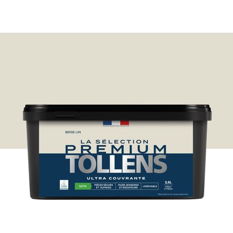 Tollens - Peinture intérieure couleurs - La Sélection Premium Satin - Ultra Couvrante - Beige Lin 2,5 L - 30m²