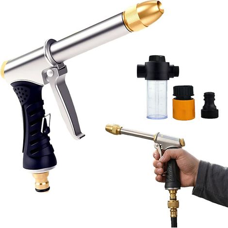 Pistolet à eau pour lavage de voiture domestique, nettoyeur haute pression, réservoir de mousse, buse réglable (1/5)