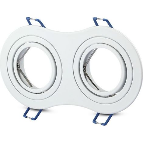 V-TAC Runde Doppel LED Einbaustrahler Halter 2GU10 Weiß Farbe Einstellbar