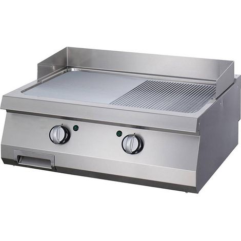 Heavy Duty Plaque de Gril - Demi-Rainuré - Double - Prof. 70 cm - Élec. - Maxima