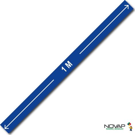 Bande 1m avec flèche - Bleu - spécial sol - 1000x70 mm - 4007939