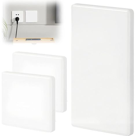 3 Pièces Cache Trou Mur Autocollant, Cache-prises Encastrées Blanc Couvercle Boite Derivation en Plastique ABS, Adapté Aux Prises Inutilisées et Ouvertures Murales (1/5)