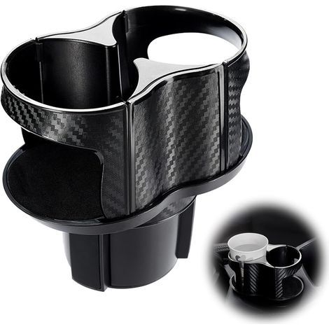 Multifunctional 2-in-1 Car Cup Holder, Car Drink Holder Extension Adapter, Adjustable Rotating Double Bottle Holder (1/5)