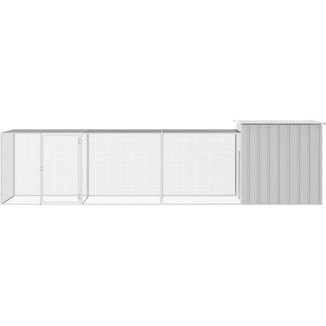 Maison Exclusive - Cage pour poules Gris 400x91x100 cm Acier galvanisé (1/5)
