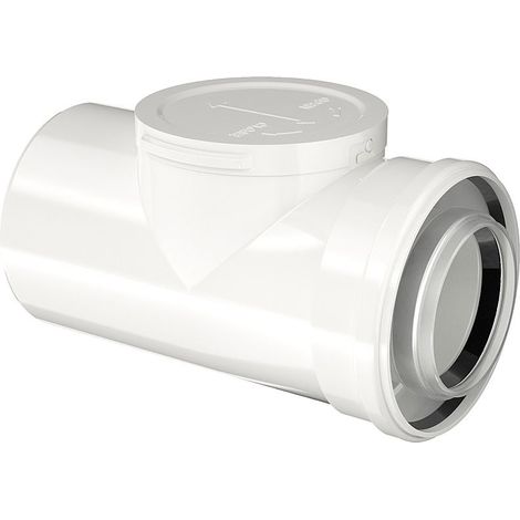 Buderus Luft-/Abgasrohr konzentrisch mit Prüföffnung - Ø 80/125 mm - L 250 mm - weiß - 7738112666 (1/2)