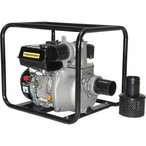 Loncin – Pompe motopompe thermique pour eaux boueuses – Débit 60 m3/h – Hauteur de refoulement 35 m – Profondeur d'aspiration 8 m – Moteur essence 6,5 cv