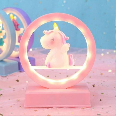 Veilleuse LED, boîte à musique licorne avec lumière LED, lampe de table licorne pour cadeau d'anniversaire ou de Noël d'une fille (1/3)