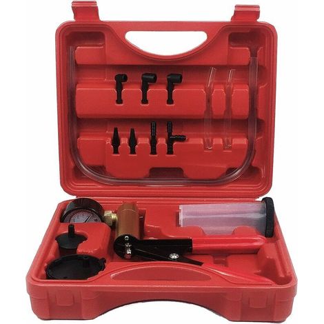 royaluxe -Pompe à Dépression Purge Purg Liquide de Frein Test à Vide pour Voiture Outil Manuelle Coffret Rouge MA06 (1/5)
