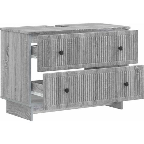 Maison Exclusive - Armadio per Lavabo da Bagno EDE Sonoma grigio 82 x 41 x 59 cm (1/5)