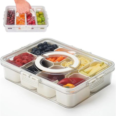 Ciotole per snack con coperchio, vassoi per snack a 8 scomparti, contenitori per snack, senza BPA. (1/3)