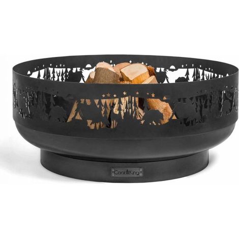 Braséro de jardin FOREST, acier naturel, 80cm de diamètre, CookKing, 111289