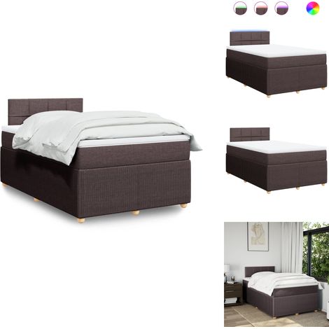 Sommier à lattes de lit avec matelas Marron foncé 120x200 cm - Sommier À Lattes De Lit - Sommiers À Lattes De Lit - Lit - Meuble De Chambre À Coucher (1/5)