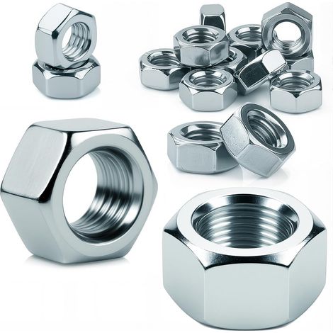 30 écrous hexagonaux M12 acier galvanisé, pour boulons rondelles tiges filetées (1/5)
