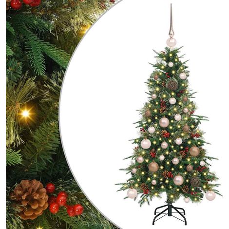 Sapin de Noël，Arbre de Noël Artificiel à Branches Articulées Vert 120 cm CFW99815 (1/5)