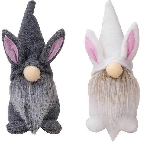 Décorations de Pâques : gnomes, peluches, lapins de Pâques, lutins suédois, nains, poupées.