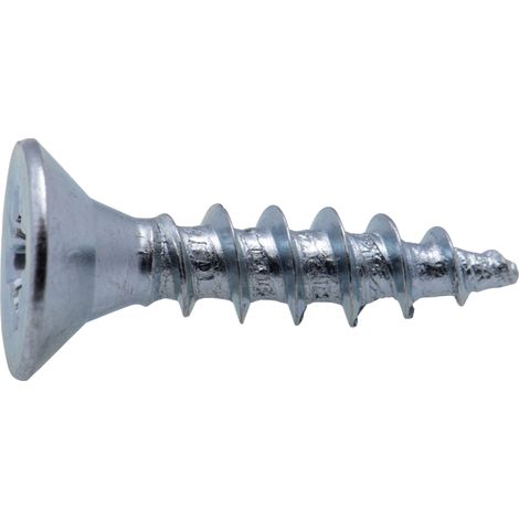 Vis à bois tête fraisée PZ zinguée Viswood filet total 3x15 mm (x35 vis)