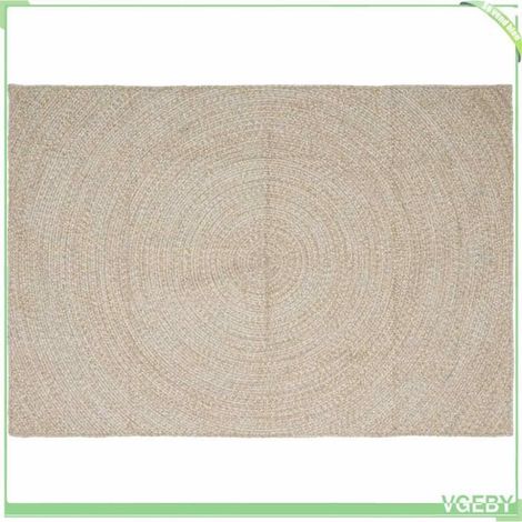 Tapis - FAFEISY - 42010607 - Jute naturel Blanc - 160 x 230 cm - Carré (1/5)