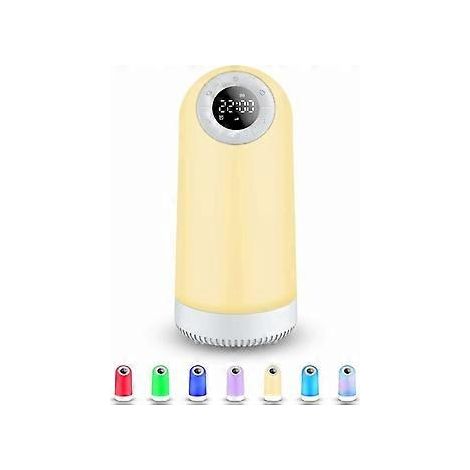 Kinder-Nachttischlampe mit Touch-Funktion, kabellos, farbenfroh, wiederaufladbar, mit Bluetooth-Lautsprecher und integriertem Licht.